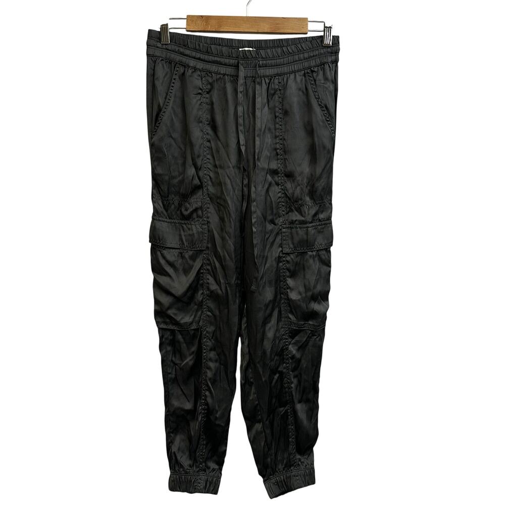 Aerie Gray Silky Cargo Jogger Pants Small Lightweight Drawstring Pockets